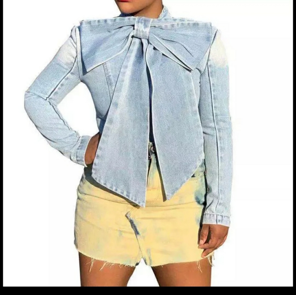 Denim Top with Bow